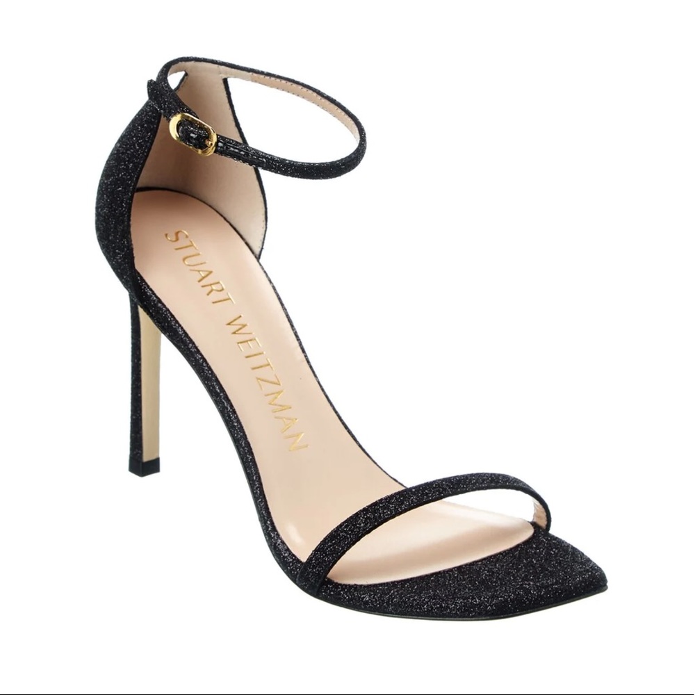 Stuart Weitzman Amelina 95 in Black Glitter